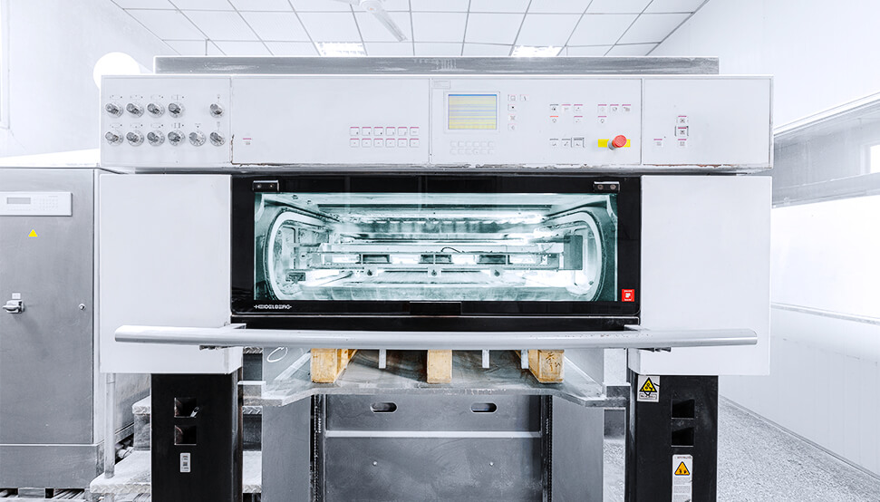 the Heidelberg printing machine 